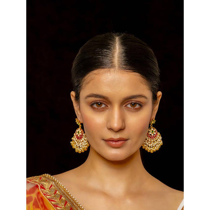 Shlok Jewels Pranava Chandbali Earrings