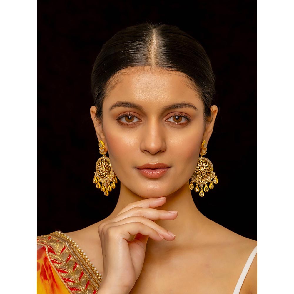 Shlok Jewels Vaibhava Chandbali Earrings