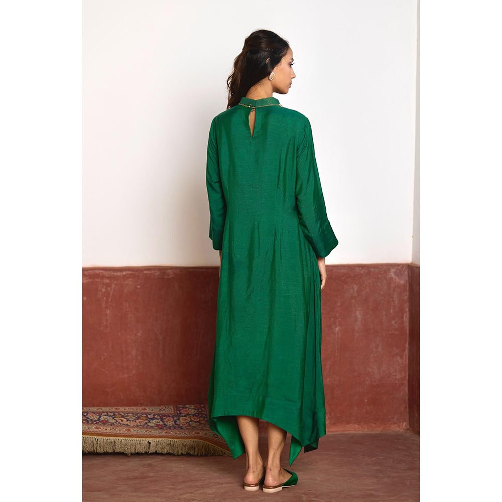 SHORSHE Green Asymmetrical Dress & Jacket (Set of 2)