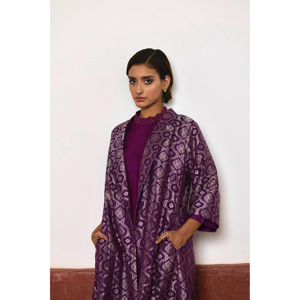 SHORSHE Purple Asymmetrical Dress & Jacket (Set of 2)