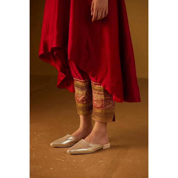 SHORSHE Red oonch kurta with Pant (Set of 2)