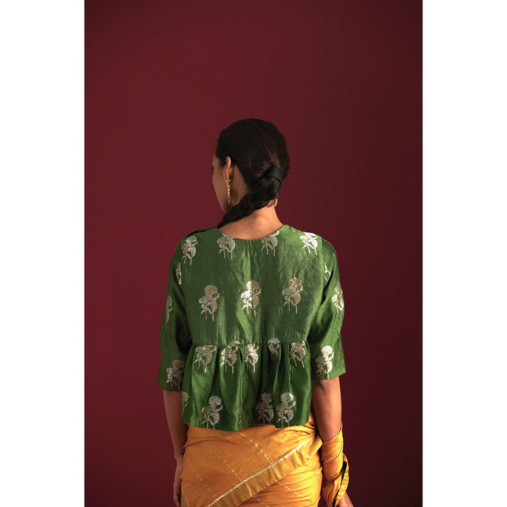 SHORSHE Green Stitched Blouse