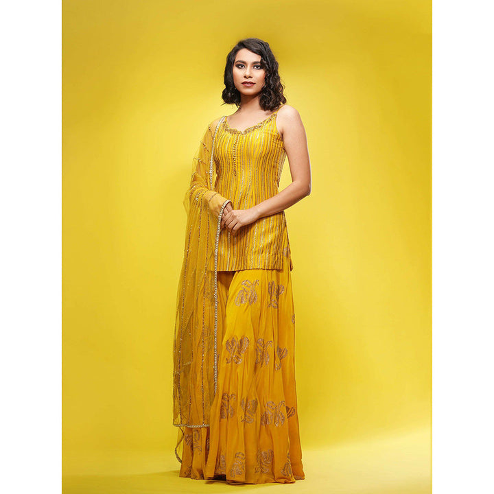 Shruti S Yellow Sharara (Set of 3)