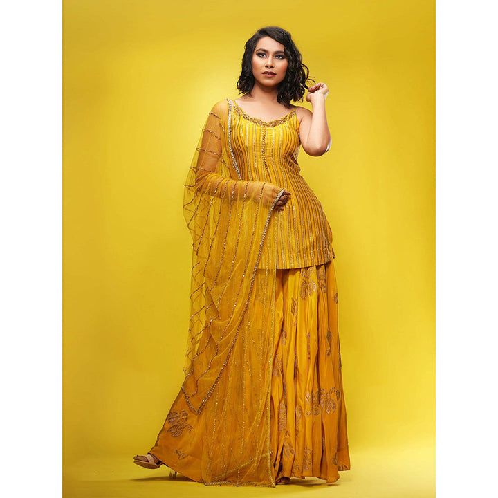 Shruti S Yellow Sharara (Set of 3)