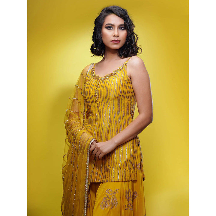 Shruti S Yellow Sharara (Set of 3)