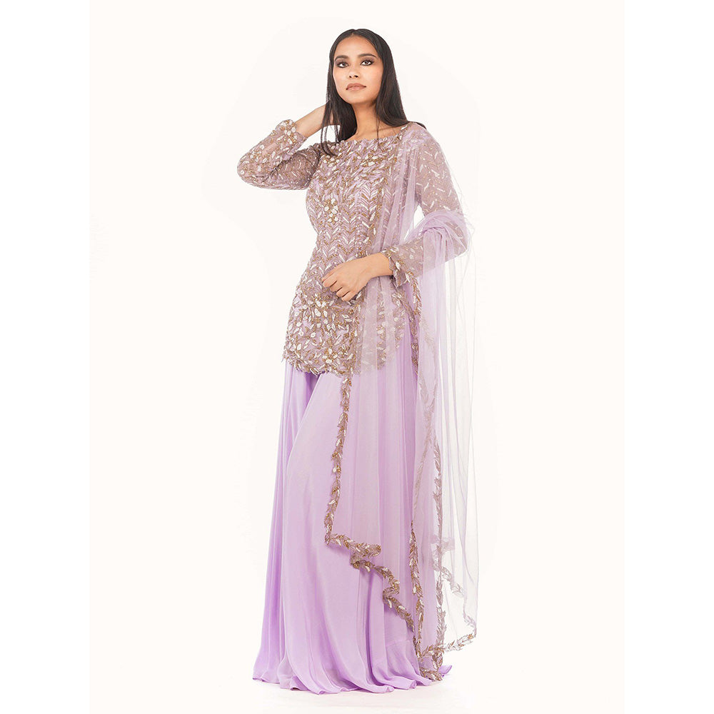 Shruti S Lavender Anarkali With Jacket (Set of 3)