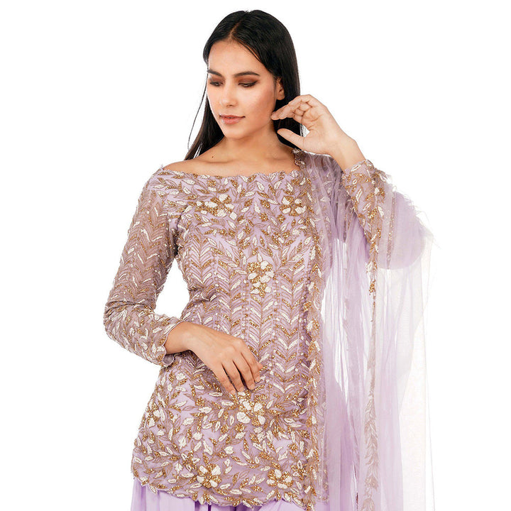 Shruti S Lavender Anarkali With Jacket (Set of 3)