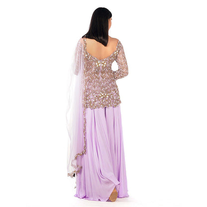 Shruti S Lavender Anarkali With Jacket (Set of 3)