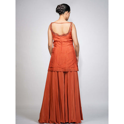 Shruti S Orange Gharara (Set of 3)