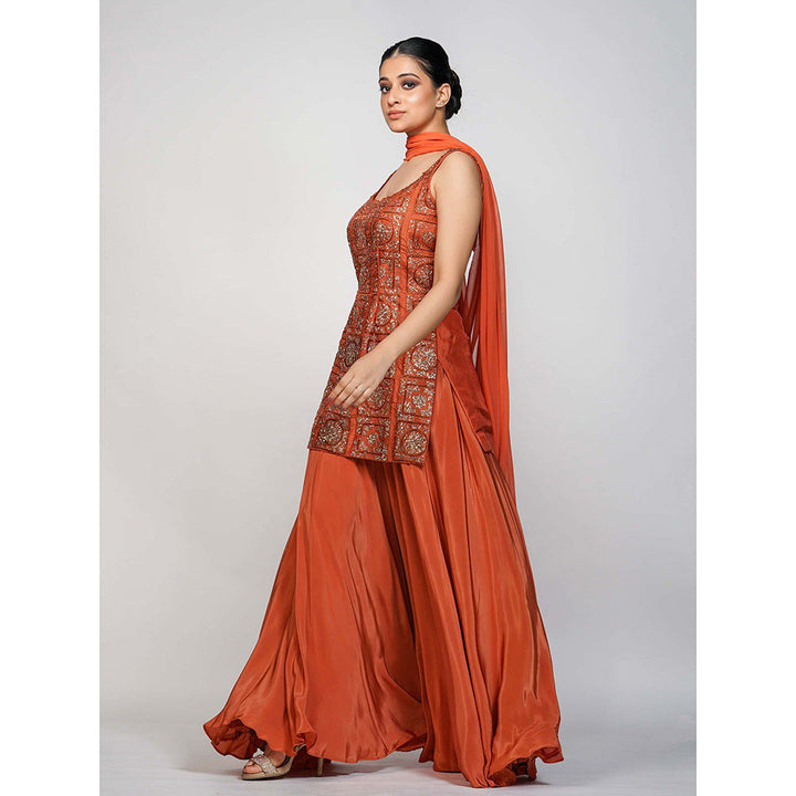 Shruti S Orange Gharara (Set of 3)