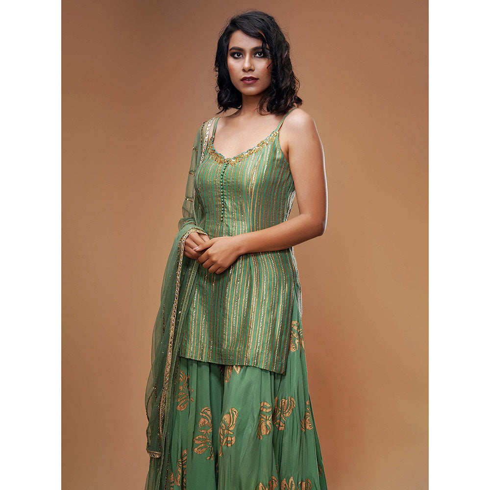 Shruti S Green Sharara (Set of 3)