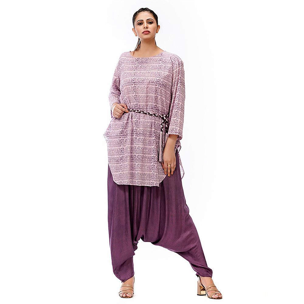 Shruti S Lavender Tunic With Dhoti Pants (Set of 3)