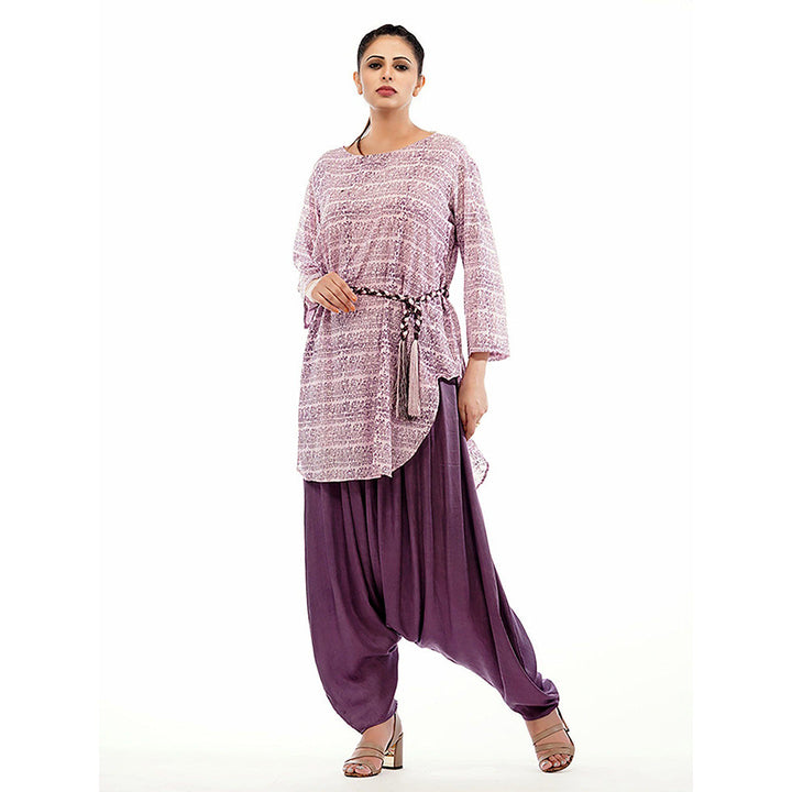 Shruti S Lavender Tunic With Dhoti Pants (Set of 3)