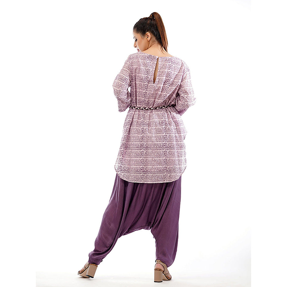 Shruti S Lavender Tunic With Dhoti Pants (Set of 3)