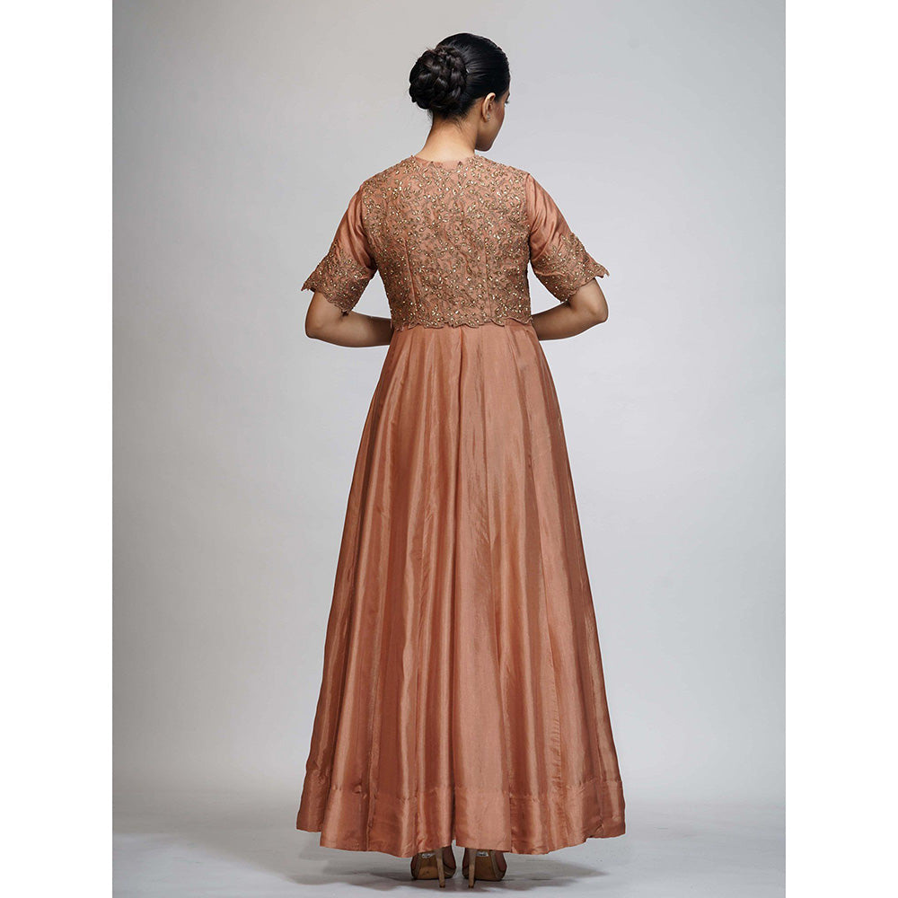 Shruti S Rose Gold Anarkali (Set of 4)