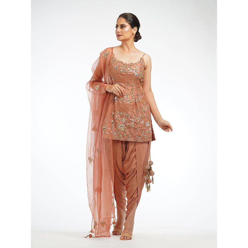 Shruti S Rose Gold Modern Kurta (Set of 3)