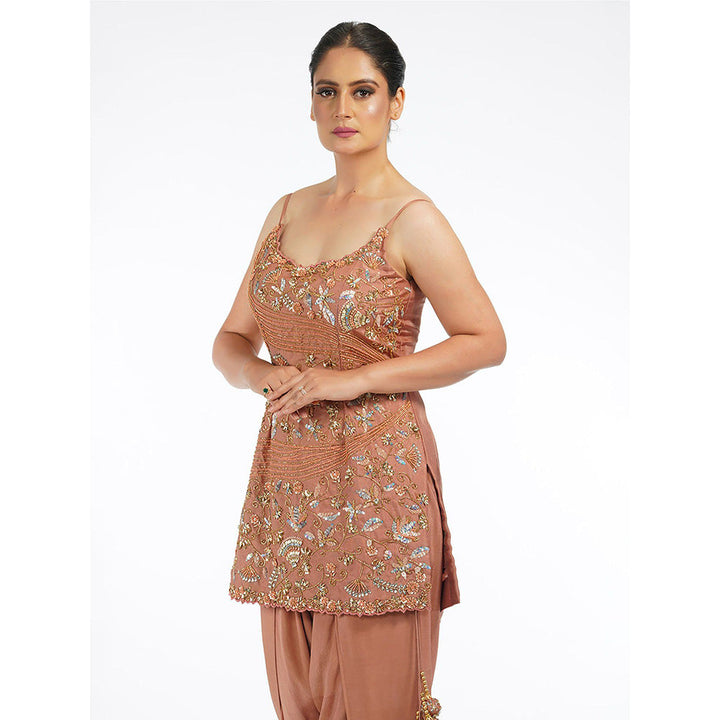 Shruti S Rose Gold Modern Kurta (Set of 3)