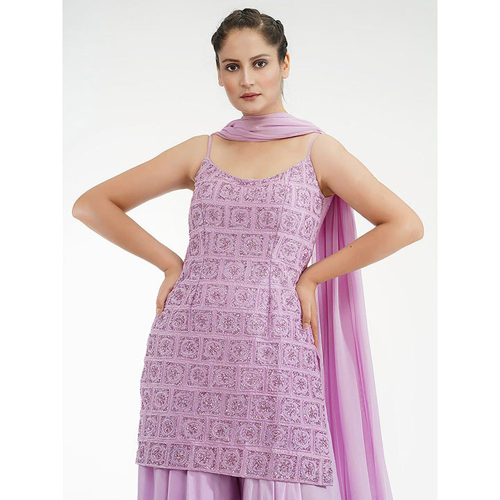 Shruti S Lilac Sequin Sharara (Set of 3)