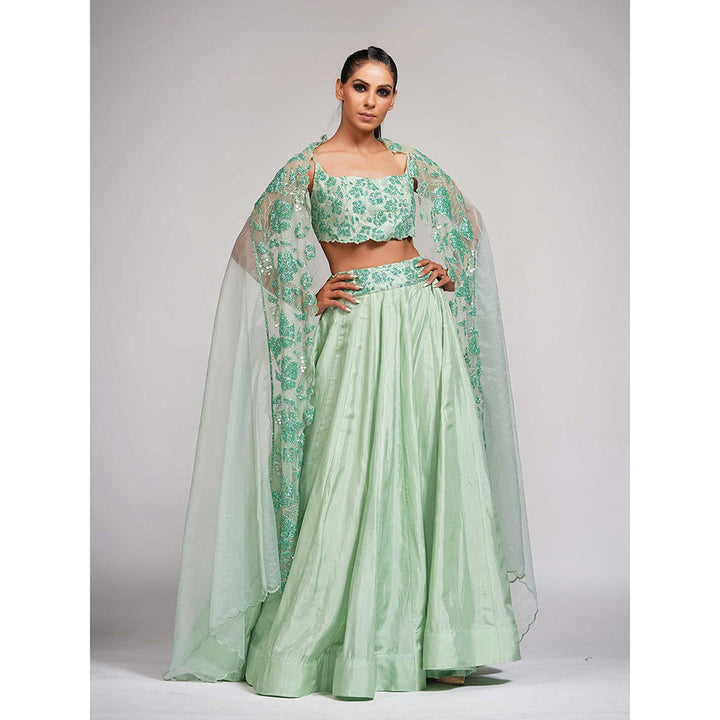 Shruti S Green Grapevine Lehenga (Set of 3)