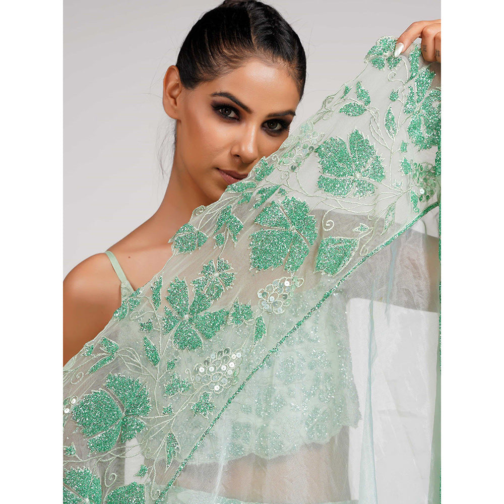 Shruti S Green Grapevine Lehenga (Set of 3)