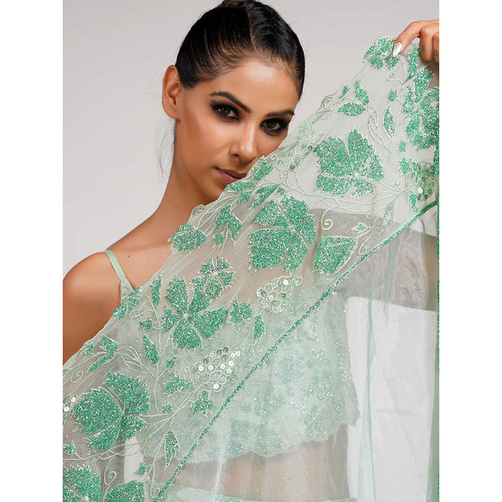 Shruti S Green Grapevine Lehenga (Set of 3)