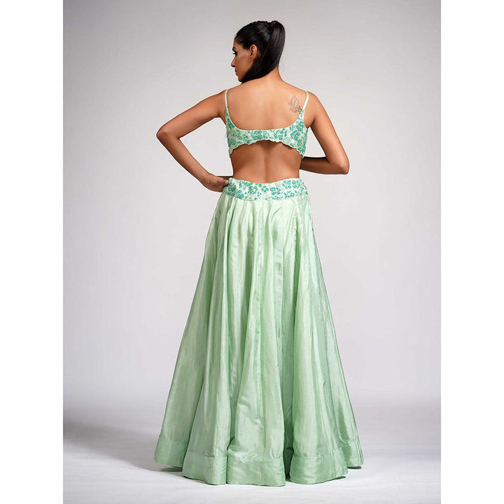 Shruti S Green Grapevine Lehenga (Set of 3)