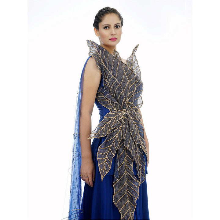 Shruti S Blue Leaves Sharara (Set of 2)