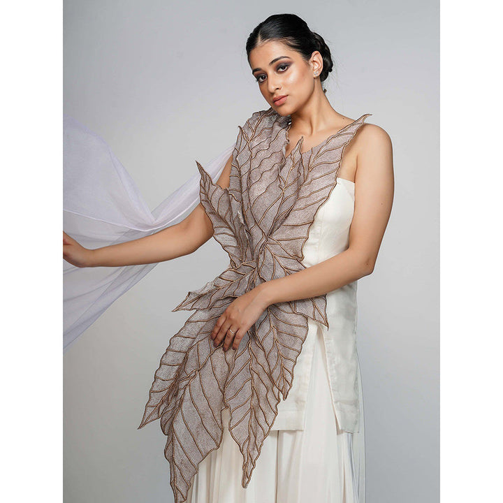 Shruti S Off White Leaves Sharara (Set of 2)