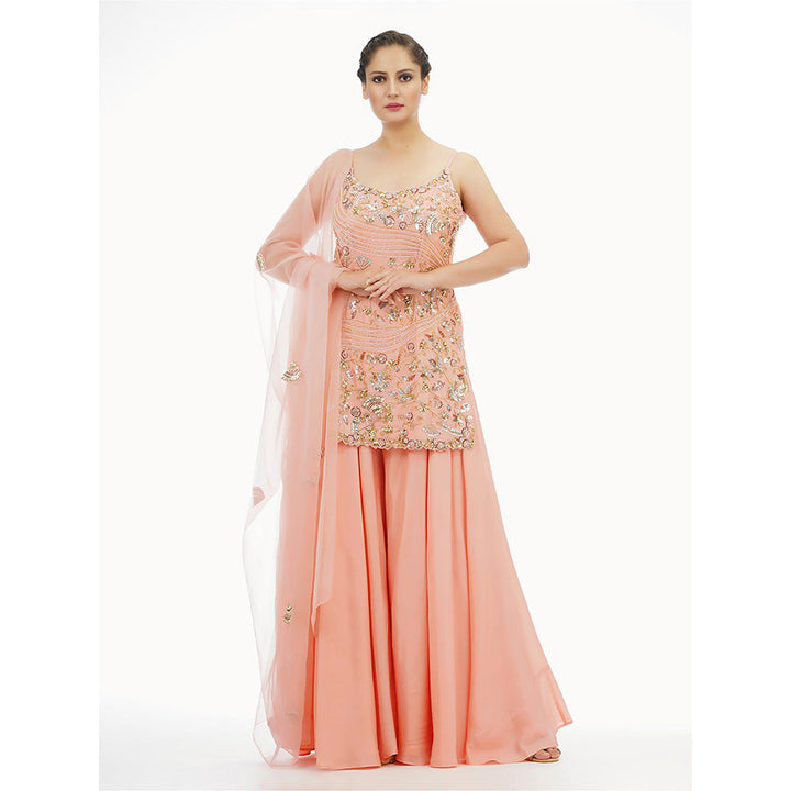 Shruti S Peach Modern Sharara (Set of 3)