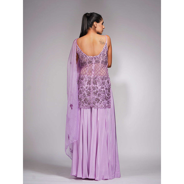 Shruti S Lilac Cocktail Sharara (Set of 3)