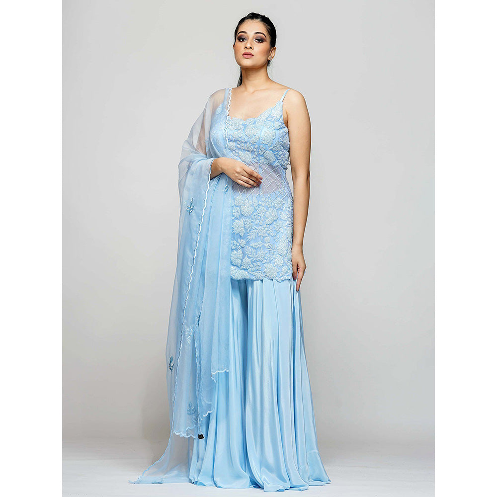 Shruti S Blue Sharara (Set of 3)