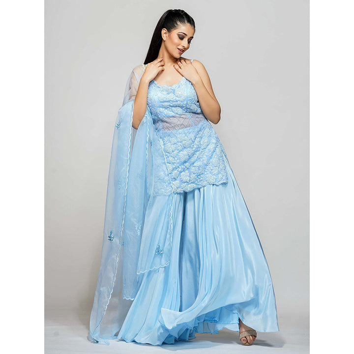 Shruti S Blue Sharara (Set of 3)