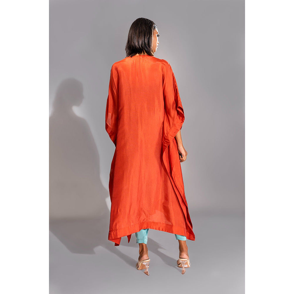 Shruti S Orange Kaftan with Pant (Set of 2)