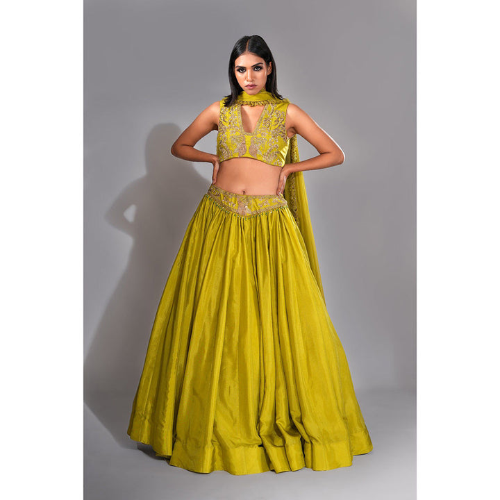 Shruti S Green - Dori Work Lehenga with Blouse and Dupatta (Set of 3)