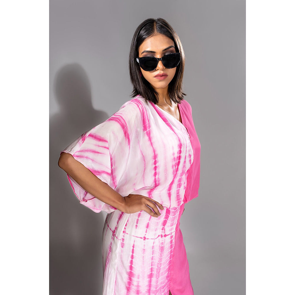 Shruti S Pink Tie-Dye Half-Half Maxi Straight Dress