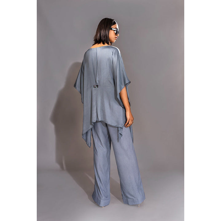 Shruti S Grey Kaftan with Pant and Belt (Set of 3)