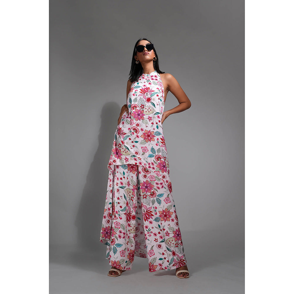 Shruti S Floral Printed Halter Neck Co-Ord (Set of 2)