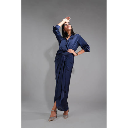 Shruti S Satin Shirt & Wrap Skirt Co-Ord (Set of 2)