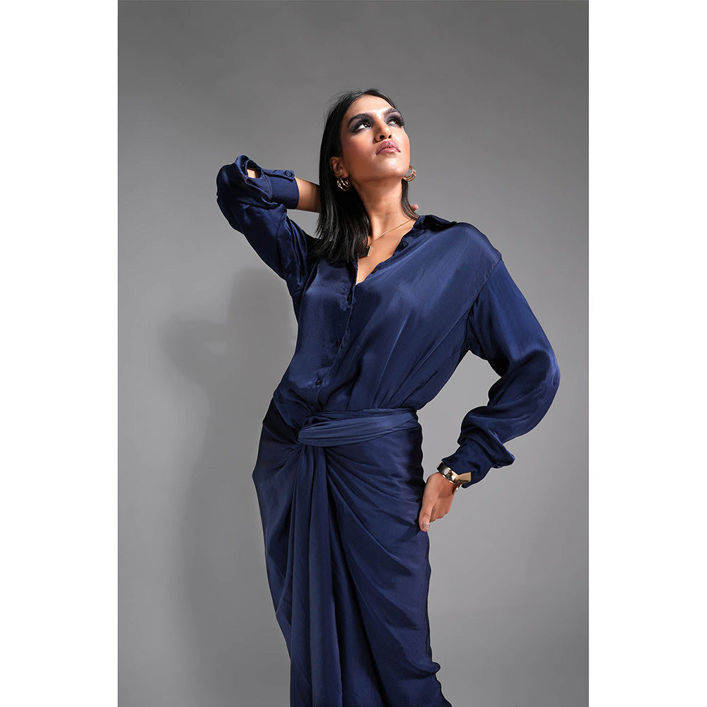 Shruti S Satin Shirt & Wrap Skirt Co-Ord (Set of 2)