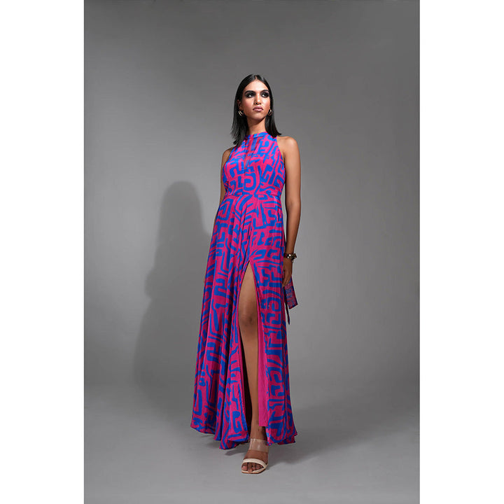 Shruti S Printed Purple Maxi Dress