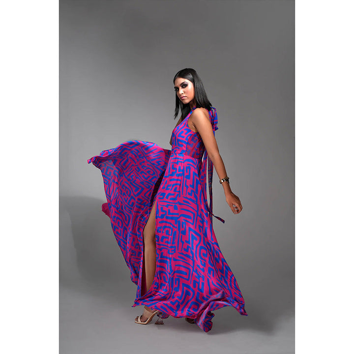 Shruti S Printed Purple Maxi Dress