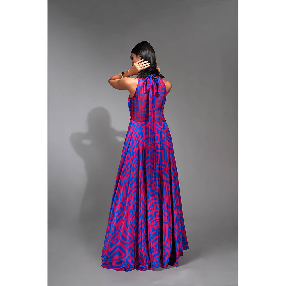 Shruti S Printed Purple Maxi Dress