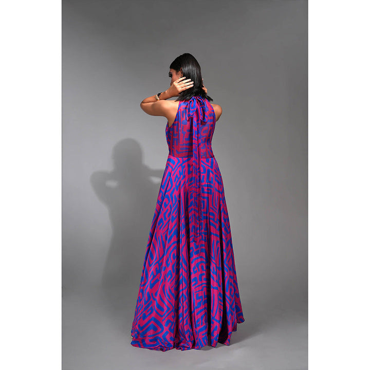 Shruti S Printed Purple Maxi Dress