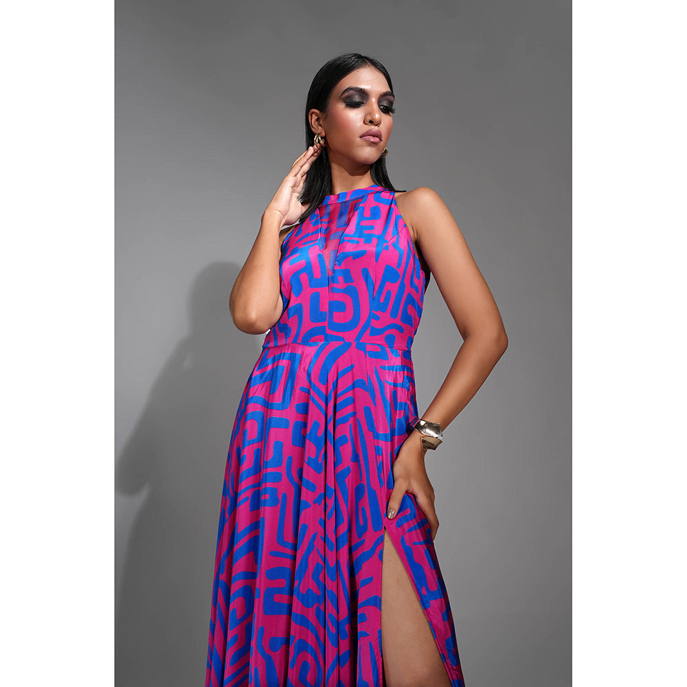 Shruti S Printed Purple Maxi Dress