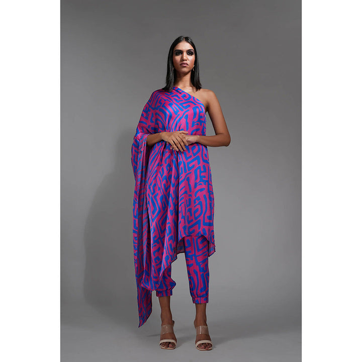 Shruti S Printed One Shoulder Co-Ord (Set of 2)