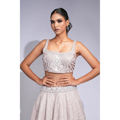 Shruti S Mauve Silk Lehenga with Blouse and Dupatta