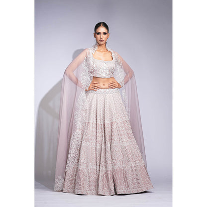 Shruti S Mauve Silk Lehenga with Blouse and Dupatta
