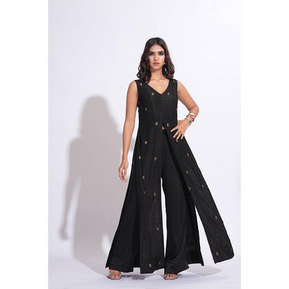 Shruti S Raw Silk Black Co-Ord Set
