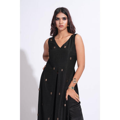 Shruti S Raw Silk Black Co-Ord Set