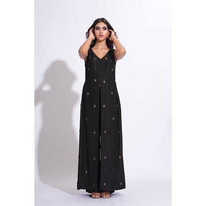 Shruti S Raw Silk Black Co-Ord Set